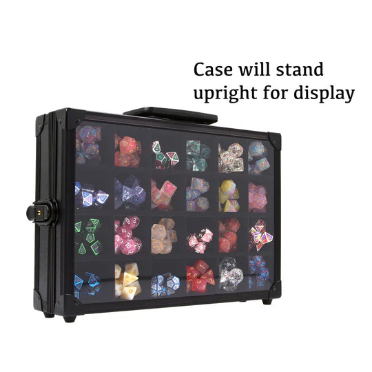 Dice Display Case and Rolling Tray with 2 Removable Divided Dice Trays - Storage Box Holds up to 480 Metal or Plastic Polyhedral Dice Sets