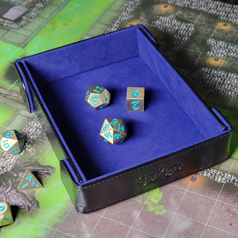 Compact Magnetic Dice Tray - Blue