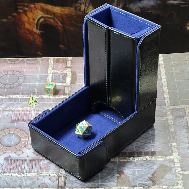 The Keep: Compact Magnetic Dice Tower and Dice Tray - Blue