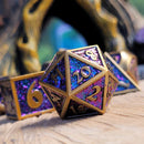 Guardian Bronze Blue Purple Shift Glitter Metal RPG Dice Set of 7