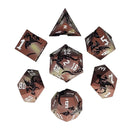 Dragon Attack Brown Black Metal RPG Dice Set of 7