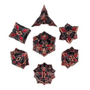 Gothic Knight Copper Red Metal RPG Dice Set of 7