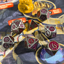 Tangled Void Iron Red Metal RPG Dice Set of 7