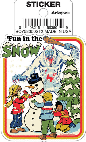 Steven Rhodes Fun In The Snow Die Cut Sticker