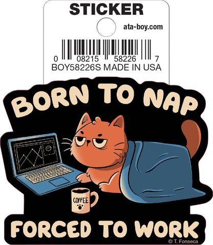 Tobe Fonseca Born to Nap Cat 3" Vinyl Die Cut Sticker