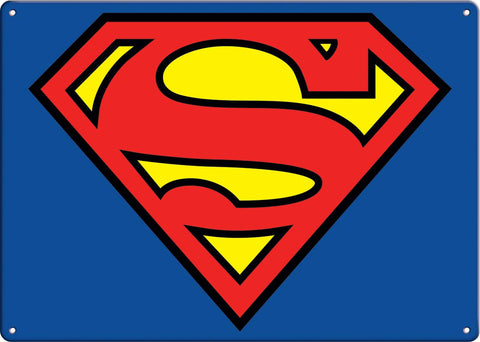 Superman Logo Metal Sign (11.5" x 8.25")