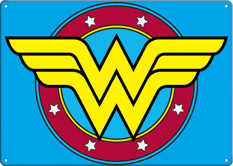 Wonder Woman Logo Metal Sign (11.5" x 8.25")