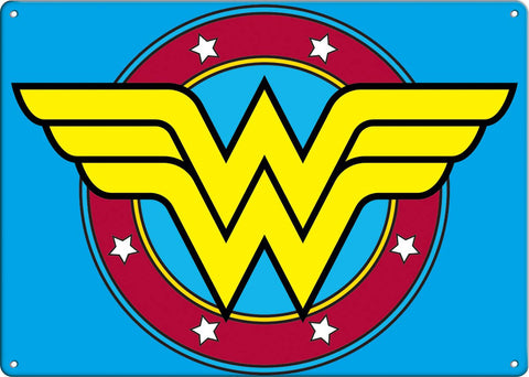 Wonder Woman Logo Metal Sign (11.5" x 8.25")