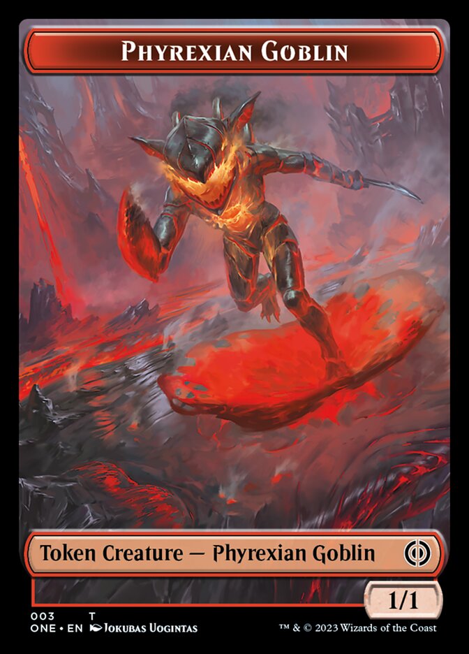 Rebel // Phyrexian Goblin Double-Sided Token [Phyrexia: All Will Be One Tokens]