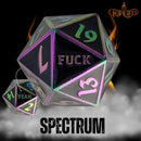 Fuck Yeah D20 Metal RPG Dice (Spectrum)