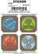 Avatar the Last Airbender Four Nation Symbols Die Cut Sticker