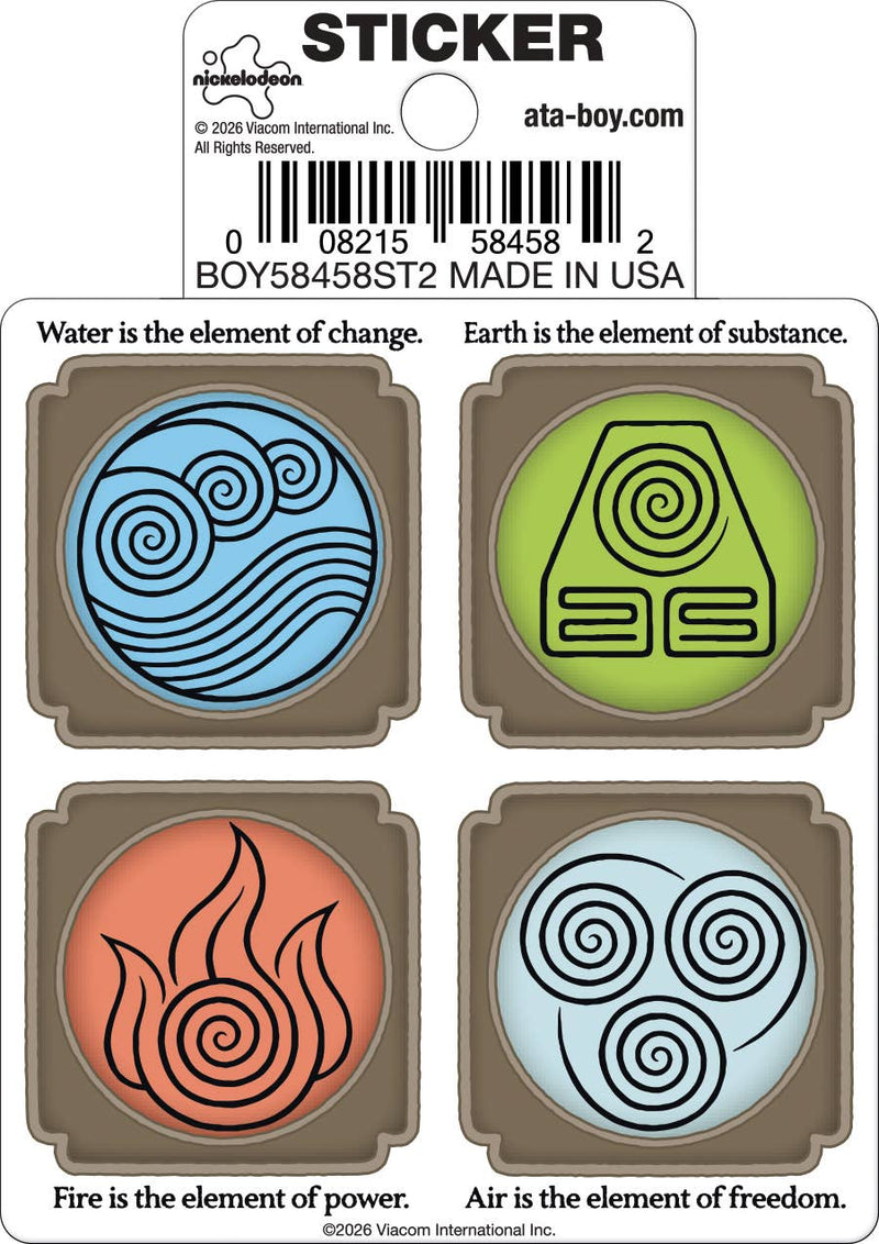 Avatar the Last Airbender Four Nation Symbols Die Cut Sticker