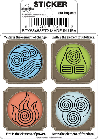 Avatar the Last Airbender Four Nation Symbols Die Cut Sticker