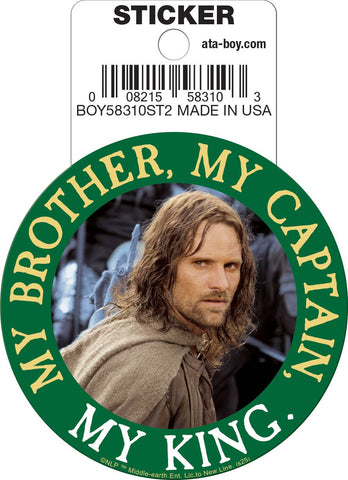 Lord of the Rings Aragorn My King Die Cut Sticker