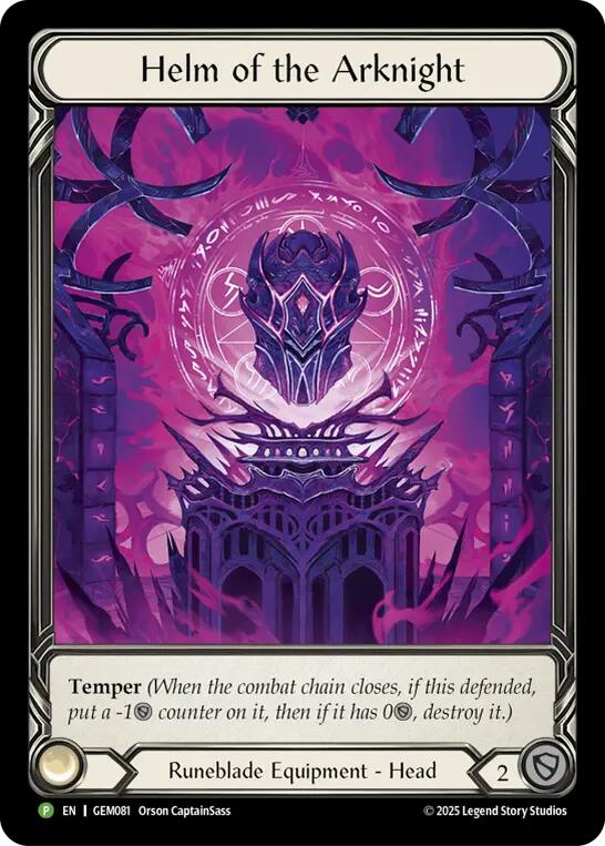 Helm of the Arknight [GEM081] (GEM Pack 3)  Rainbow Foil