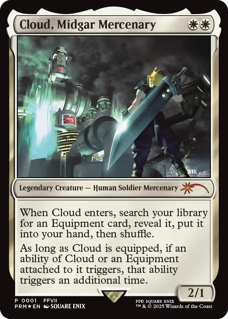 Cloud, Midgar Mercenary (Borderless) [Pro Tour Promos]