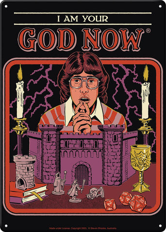Steven Rhodes I am Your God Metal Sign (11.5" x 8.25")