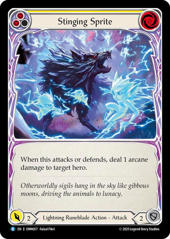 Stinging Sprite (Yellow) [OMN057] (Omens of the Third Age)  Rainbow Foil