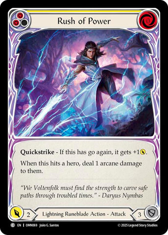 Rush Of Power (Yellow) [OMN069] (Omens of the Third Age)  Rainbow Foil