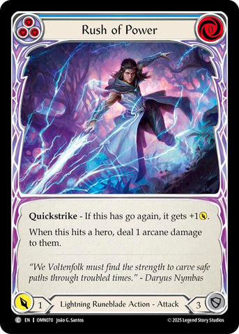 Rush Of Power (Blue) [OMN070] (Omens of the Third Age)  Rainbow Foil