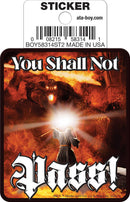 Lord of the Rings Gandalf You Shall Not Pass Die Cut Sticker