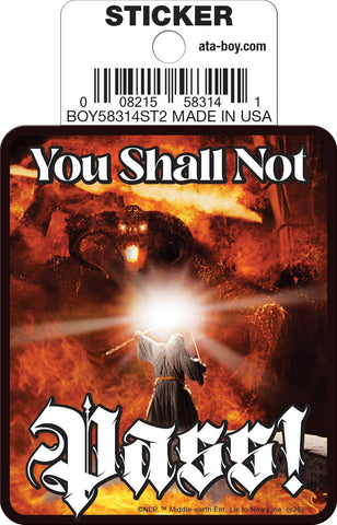 Lord of the Rings Gandalf You Shall Not Pass Die Cut Sticker