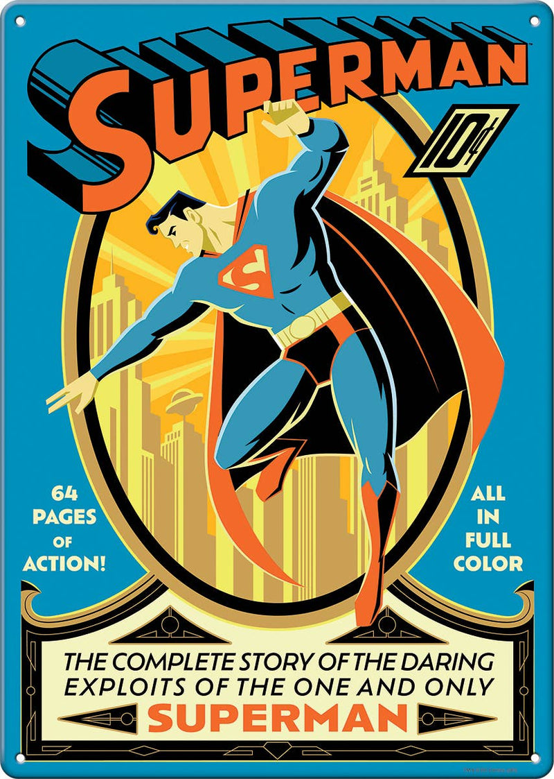 Superman Classic Metal Sign (11.5" x 8.25")