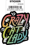 Tobe Fonseca Crazy Cat Lady Die Cut 3" Vinyl Sticker