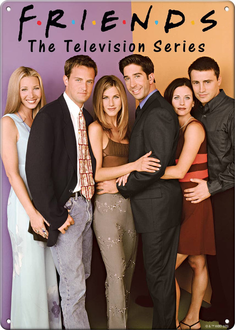 Friends Cast On Purple Orange Metal Sign (11.5" x 8.25")