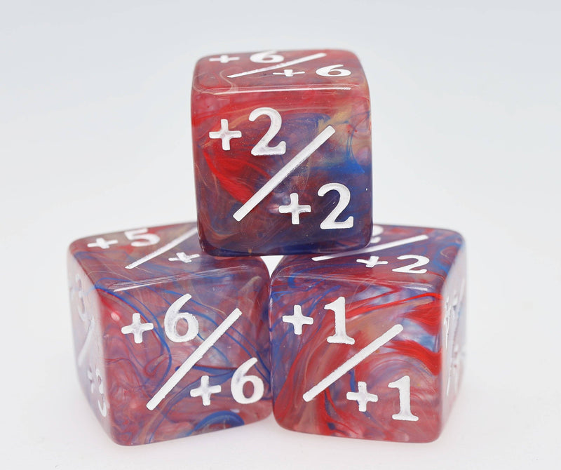 +1/+1 Primary Colored Marble Counters for Magic - Set of 8