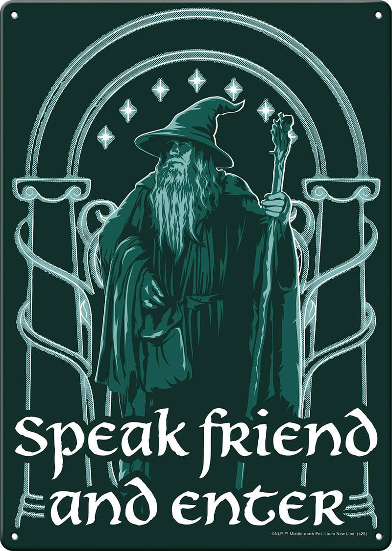 Lord Of The Rings Gandalf Speak Friend Quote Metal Sign
