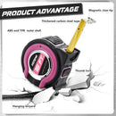 16ft Pink Measuring Tape with Fractions – Easy Read