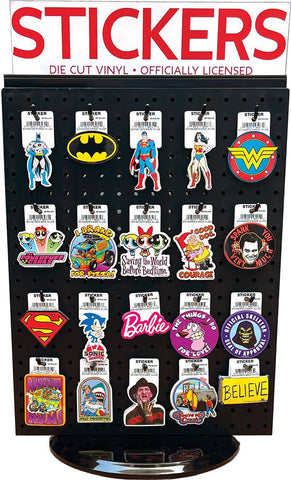 Spinning Counter Peg Display for Stickers or Keychains