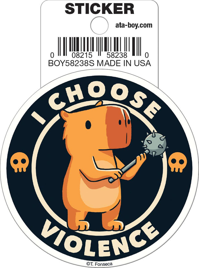 Tobe Fonseca I Choose Violence Capybara Vinyl Sticker