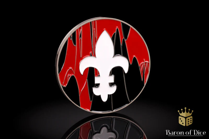 40mm Objective Coin | Fleur De Lis | Red