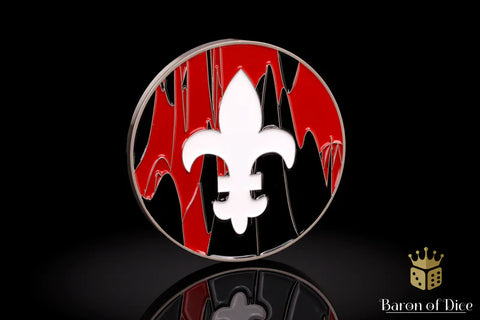 40mm Objective Coin | Fleur De Lis | Red