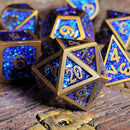 Mini Bardic Blue Metal RPG Dice Set