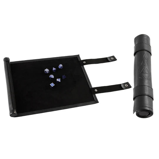 Scroll Dice Tray with Dice Storage(Black)