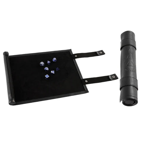 Scroll Dice Tray with Dice Storage(Black)