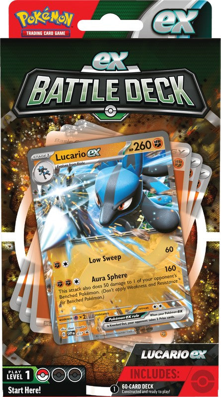 Pokemon Ampharos Ex or Lucario Ex Battle Deck