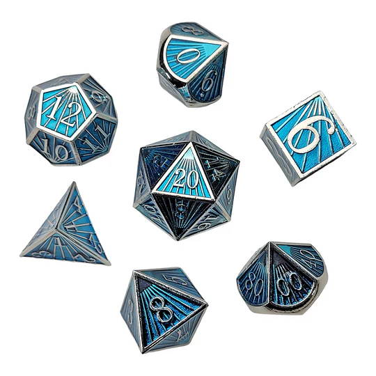 Deco Ice Metal RPG Dice Set