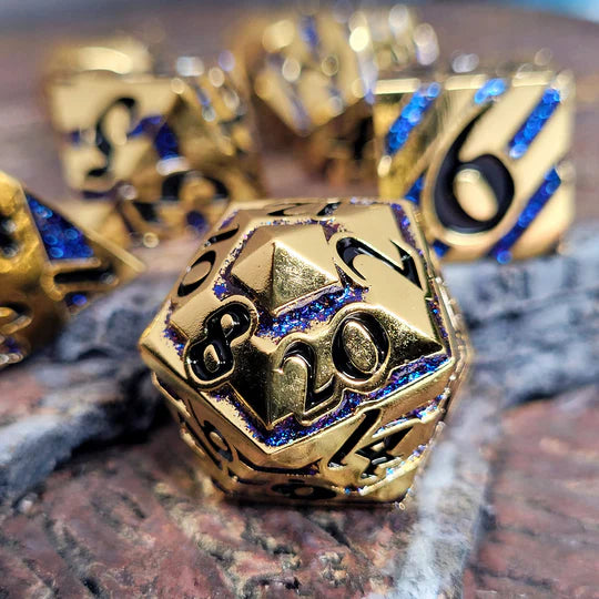 Banded Sphinx's Calling Set of 7 Metal Dice Set