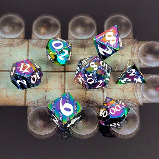 Banded Stardust Set of 7 Metal Dice Set