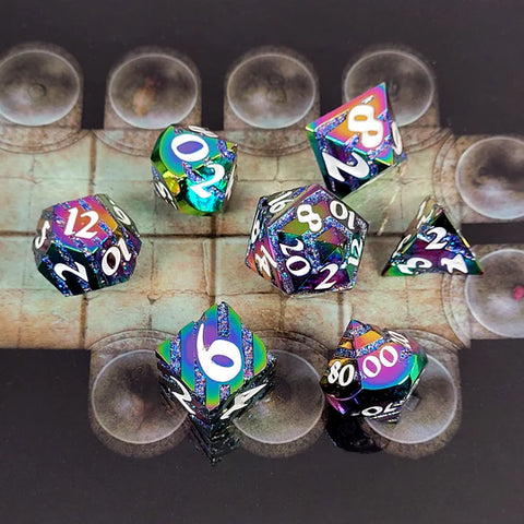 Banded Stardust Set of 7 Metal Dice Set