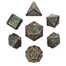 Cryptic Reliquary Shimmering Green RPG Dice Set of 7