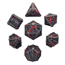 Cryptic Reliquary Silver Blood Metal RPG Dice Set