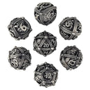 Dragons Bauble Antique Silver Hollow Metal RPG Dice Set