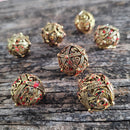 Dragons Bauble Gold Blood Hollow Metal RPG Dice Set