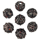 Dragons Bauble Silver Blood Hollow Metal RPG Dice Set