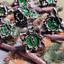 Gothic Bouquet Antique Gold Green Metal RPG Dice Set